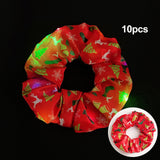 Maxbell 10 Pieces Party Hair Bands Christmas LED Glow Hair Bands for Women Christmas Red