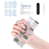 Maxbell Nail Adhesives Wrap with Nail File Semi Cured Gel Nail Wraps Patch for Women