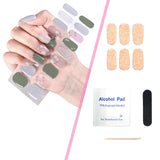 Maxbell Nail Adhesives Wrap with Nail File Semi Cured Gel Nail Wraps Patch for Women