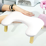 Foldable Manicure Hand Pillow Comfortable Nail Handrest for Home Table Salon White