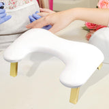 Foldable Manicure Hand Pillow Comfortable Nail Handrest for Home Table Salon White