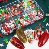 Maxbell Christmas Nail Art Charms Santa Claus DIY Holiday Mixed Shapes for Girls Women