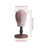 Maxbell Wig Stand with Wood Base Mannequin Head Hat Stand for Salons Headpieces Home 34cm