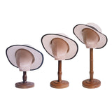 Maxbell Wig Stand with Wood Base Mannequin Head Hat Stand for Salons Headpieces Home 34cm