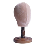 Maxbell Wig Stand with Wood Base Mannequin Head Hat Stand for Salons Headpieces Home 34cm