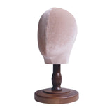 Maxbell Wig Stand with Wood Base Mannequin Head Hat Stand for Salons Headpieces Home 34cm