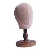 Maxbell Wig Stand with Wood Base Mannequin Head Hat Stand for Salons Headpieces Home 34cm