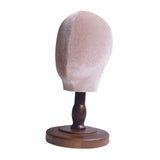 Maxbell Wig Stand with Wood Base Mannequin Head Hat Stand for Salons Headpieces Home 34cm