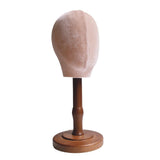 Wig Stand with Wood Base Mannequin Head Hat Stand for Salons Headpieces Home 43cm