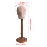 Wig Stand with Wood Base Mannequin Head Hat Stand for Salons Headpieces Home 53cm