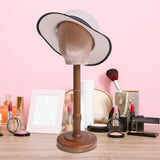 Wig Stand with Wood Base Mannequin Head Hat Stand for Salons Headpieces Home 53cm