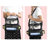 Maxbell Makeup Case Transparent Waterproof Make up Organizer for Women Makeup Artist black