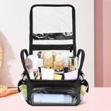 Maxbell Makeup Case Transparent Waterproof Make up Organizer for Women Makeup Artist black