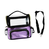 Maxbell Makeup Case Transparent Waterproof Make up Organizer for Women Makeup Artist violet