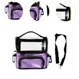 Maxbell Makeup Case Transparent Waterproof Make up Organizer for Women Makeup Artist violet
