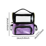 Maxbell Makeup Case Transparent Waterproof Make up Organizer for Women Makeup Artist violet