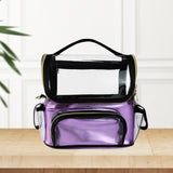 Maxbell Makeup Case Transparent Waterproof Make up Organizer for Women Makeup Artist violet