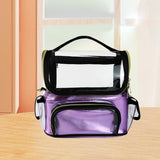 Maxbell Makeup Case Transparent Waterproof Make up Organizer for Women Makeup Artist violet