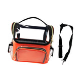 Maxbell Makeup Case Transparent Waterproof Make up Organizer for Women Makeup Artist orange red
