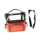 Maxbell Makeup Case Transparent Waterproof Make up Organizer for Women Makeup Artist orange red