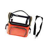 Maxbell Makeup Case Transparent Waterproof Make up Organizer for Women Makeup Artist orange red