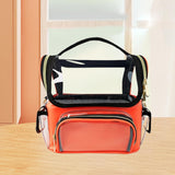 Maxbell Makeup Case Transparent Waterproof Make up Organizer for Women Makeup Artist orange red