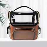 Maxbell Makeup Brush Bag Makeup Artist Must Haves Clear Makeup Brush Holder for Girl coffee