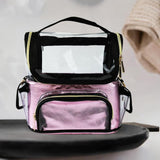 Maxbell Makeup Brush Bag Makeup Artist Must Haves Clear Makeup Brush Holder for Girl pink