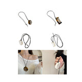 Maxbell Comb Necklace Unique Trendy Long Sweater Necklace for Girlfriend Women Girls Oval Leopard print
