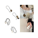 Maxbell Comb Necklace Unique Trendy Long Sweater Necklace for Girlfriend Women Girls Oval Leopard print