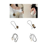 Maxbell Comb Necklace Unique Trendy Long Sweater Necklace for Girlfriend Women Girls Oval Leopard print