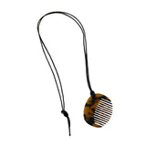 Maxbell Comb Necklace Unique Trendy Long Sweater Necklace for Girlfriend Women Girls Oval Leopard print