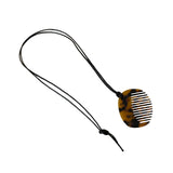 Maxbell Comb Necklace Unique Trendy Long Sweater Necklace for Girlfriend Women Girls Oval Leopard print