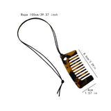Maxbell Comb Necklace Unique Trendy Long Sweater Necklace for Girlfriend Women Girls Square Leopard print