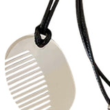 Maxbell Comb Necklace Unique Trendy Long Sweater Necklace for Girlfriend Women Girls Oval White