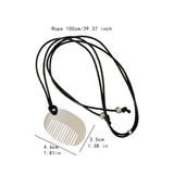 Maxbell Comb Necklace Unique Trendy Long Sweater Necklace for Girlfriend Women Girls Oval White