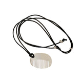 Maxbell Comb Necklace Unique Trendy Long Sweater Necklace for Girlfriend Women Girls Oval White