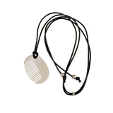Maxbell Comb Necklace Unique Trendy Long Sweater Necklace for Girlfriend Women Girls Oval White