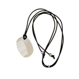 Maxbell Comb Necklace Unique Trendy Long Sweater Necklace for Girlfriend Women Girls Oval White