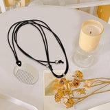 Maxbell Comb Necklace Unique Trendy Long Sweater Necklace for Girlfriend Women Girls Oval White