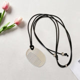 Maxbell Comb Necklace Unique Trendy Long Sweater Necklace for Girlfriend Women Girls Oval White