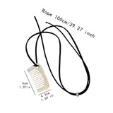 Maxbell Comb Necklace Unique Trendy Long Sweater Necklace for Girlfriend Women Girls Square White