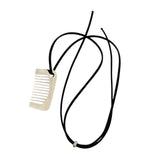 Maxbell Comb Necklace Unique Trendy Long Sweater Necklace for Girlfriend Women Girls Square White