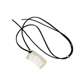 Maxbell Comb Necklace Unique Trendy Long Sweater Necklace for Girlfriend Women Girls Square White