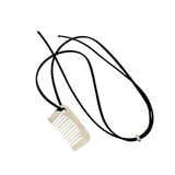 Maxbell Comb Necklace Unique Trendy Long Sweater Necklace for Girlfriend Women Girls Square White