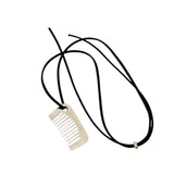 Maxbell Comb Necklace Unique Trendy Long Sweater Necklace for Girlfriend Women Girls Square White