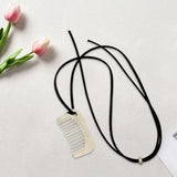 Maxbell Comb Necklace Unique Trendy Long Sweater Necklace for Girlfriend Women Girls Square White