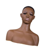 Female Mannequin Head with Shoulder Wig Head for Necklace Beauty Accessories