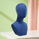 Wig Display Stand Businesses Scarves Retail Hair Prop Jewelry Mannequin Bust blue