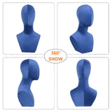 Wig Display Stand Businesses Scarves Retail Hair Prop Jewelry Mannequin Bust blue